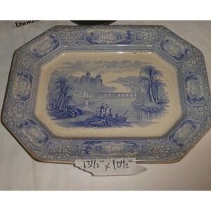 Antique T.J. & J. Mayer "Florentine" Blue Transferware Platter – 1850s